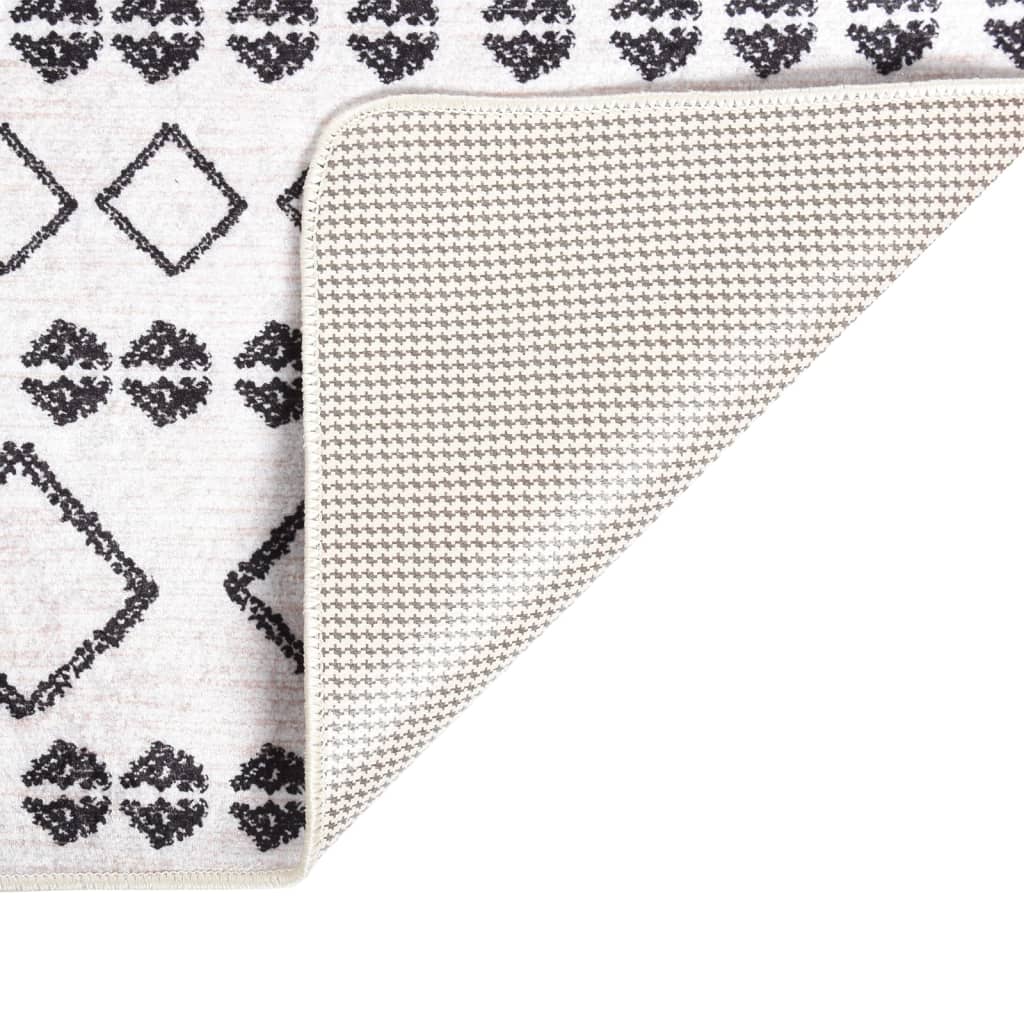 Rug Washable 80x300 cm Black and White