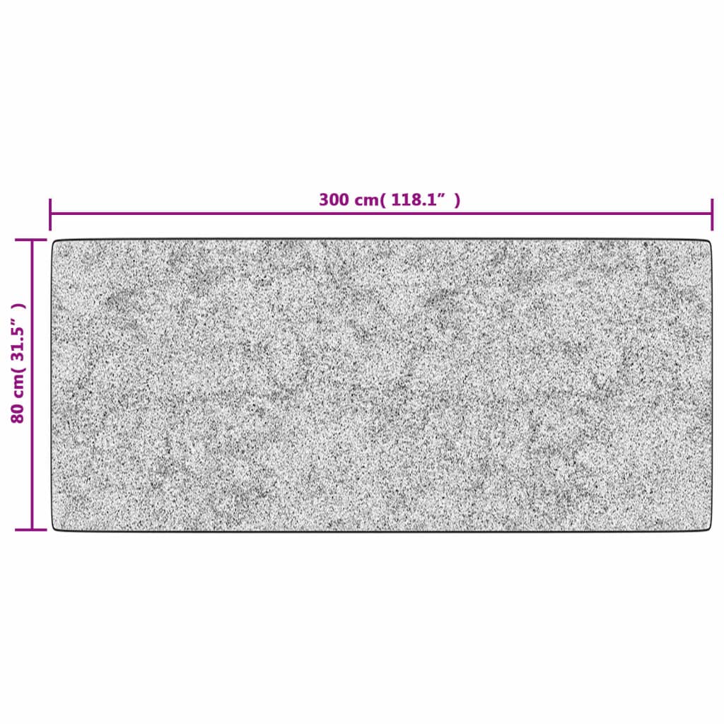 Rug Washable 80x300 cm Black and White