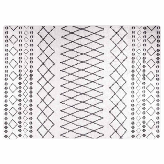 Rug Washable 120x180 cm Black and White