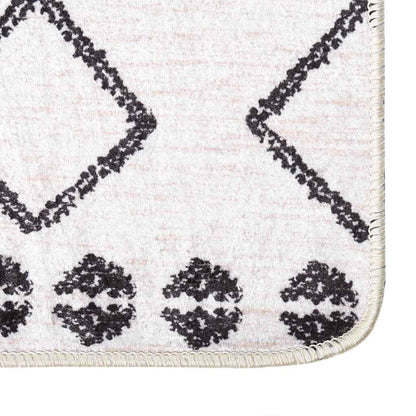 Rug Washable 120x180 cm Black and White