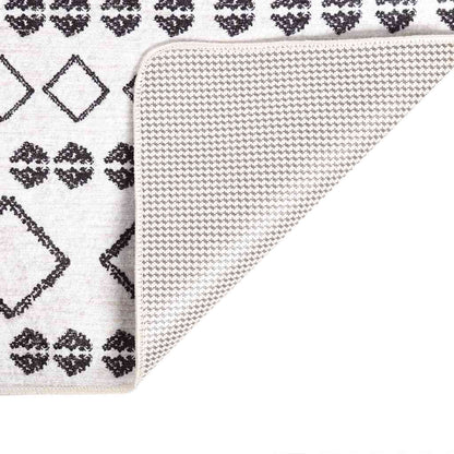 Rug Washable 190x300 cm Black and White