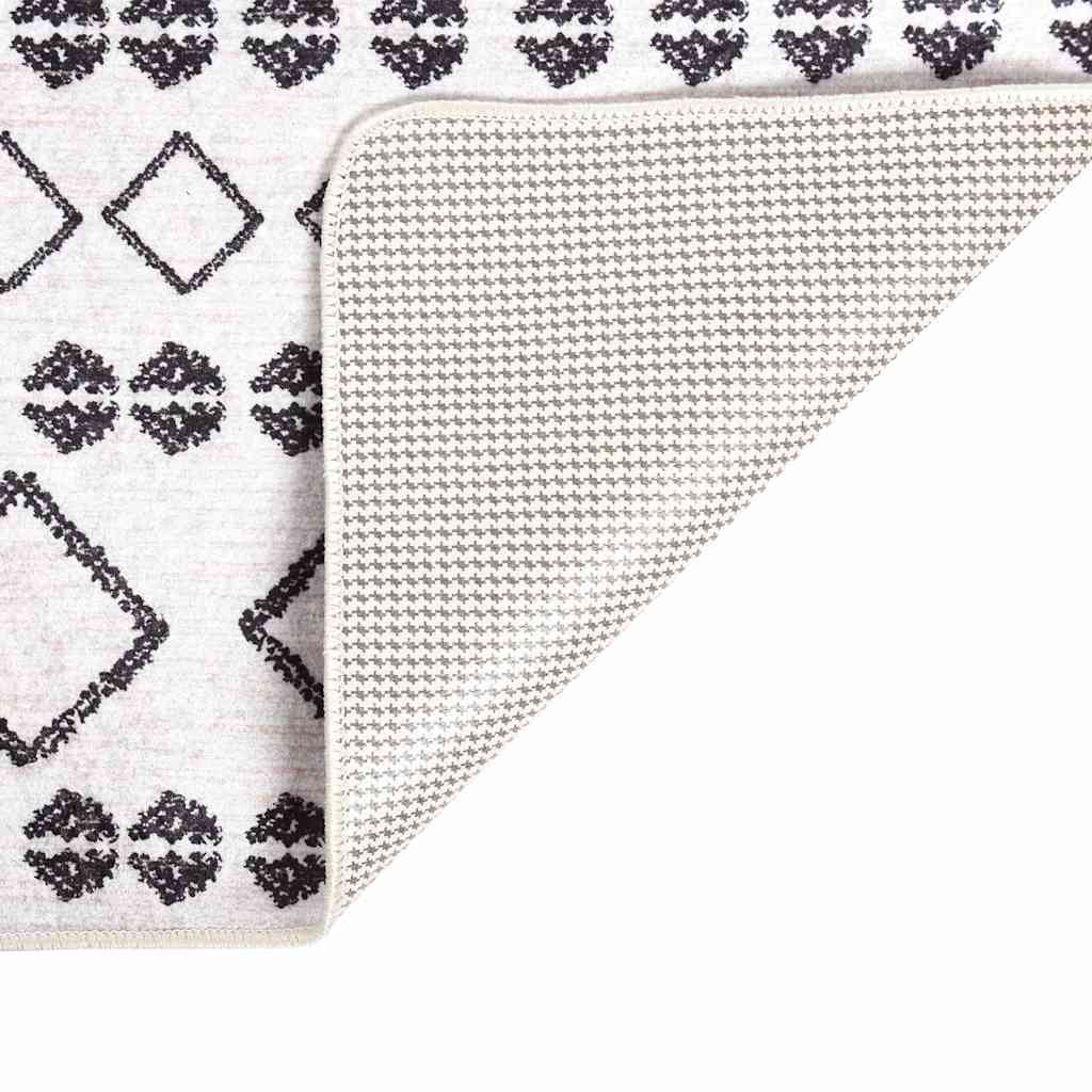 337974 vidaXL Rug Washable 190x300 cm Black and White