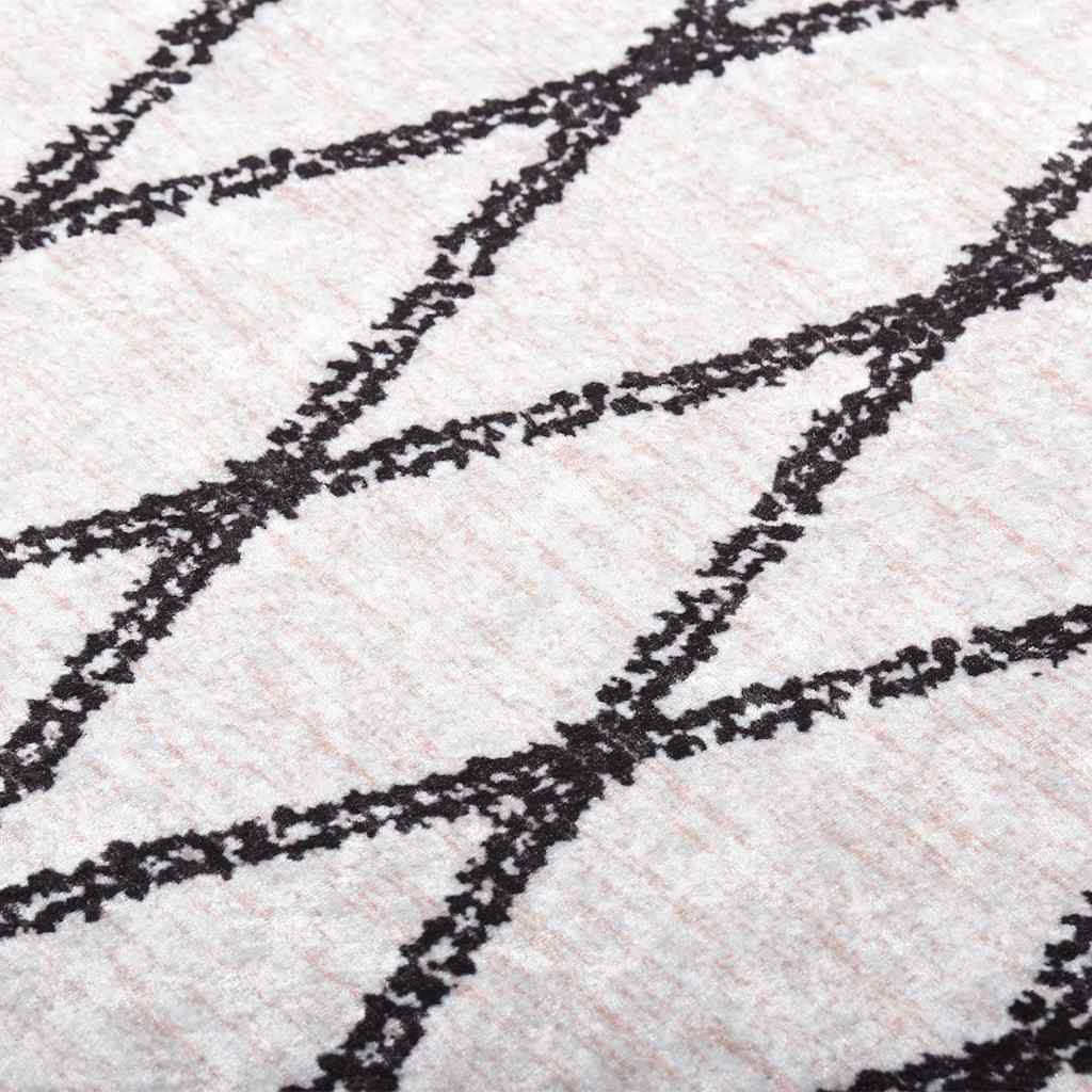 Rug Washable 190x300 cm Black and White