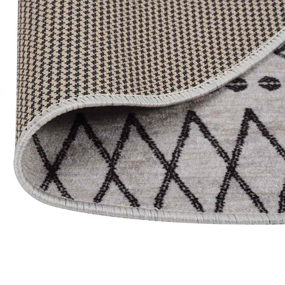 Rug Washable φ120 cm Black and White