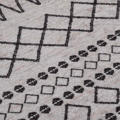 Rug Washable φ120 cm Black and White