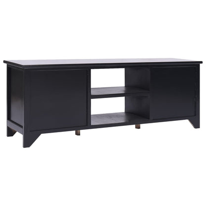 Tv Cabinet | Black | Solid Paulownia Wood, MDF | 108 x 30 x 40 cm