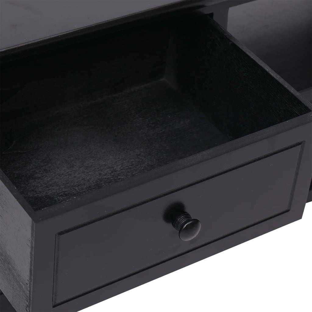 Tv Cabinet | Black | Solid Paulownia Wood, MDF | 108 x 30 x 40 cm