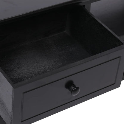 Tv Cabinet | Black | Solid Paulownia Wood, MDF | 108 x 30 x 40 cm