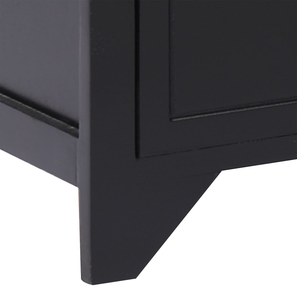 Tv Cabinet | Black | Solid Paulownia Wood, MDF | 108 x 30 x 40 cm