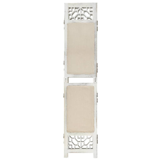 4-Panel Room Divider Cream 140x165 cm Fabric