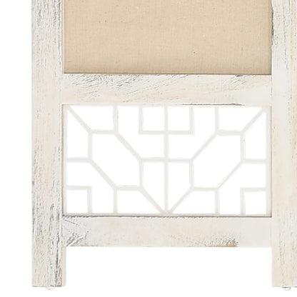 5-Panel Room Divider Cream 175x165 cm Fabric