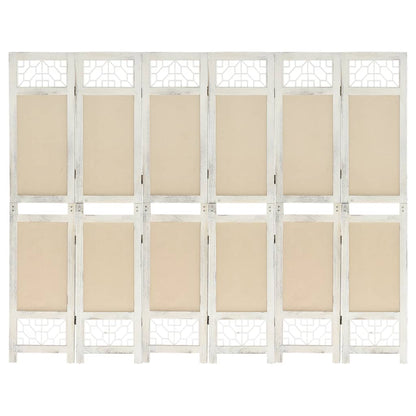 6-Panel Room Divider Cream 210x165 cm Fabric