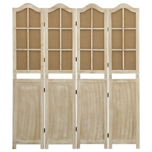 4-Panel Room Divider Brown 140x165 cm Fabric