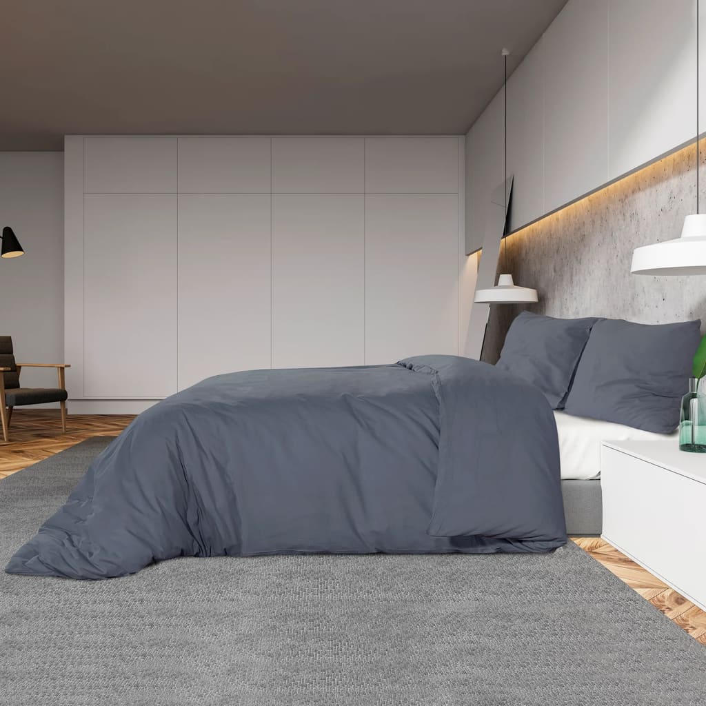Duvet Cover Set Anthracite 140x200 cm Light-weight Microfiber