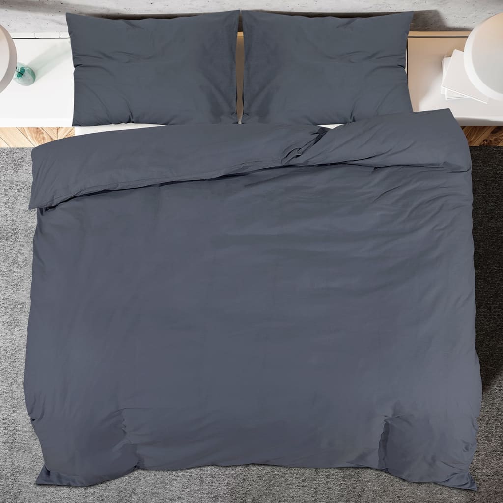 Duvet Cover Set Anthracite 140x200 cm Light-weight Microfiber