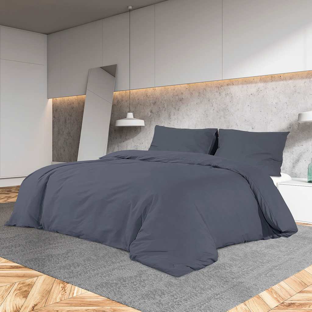Duvet Cover Set Anthracite 200x200 cm Light-weight Microfiber