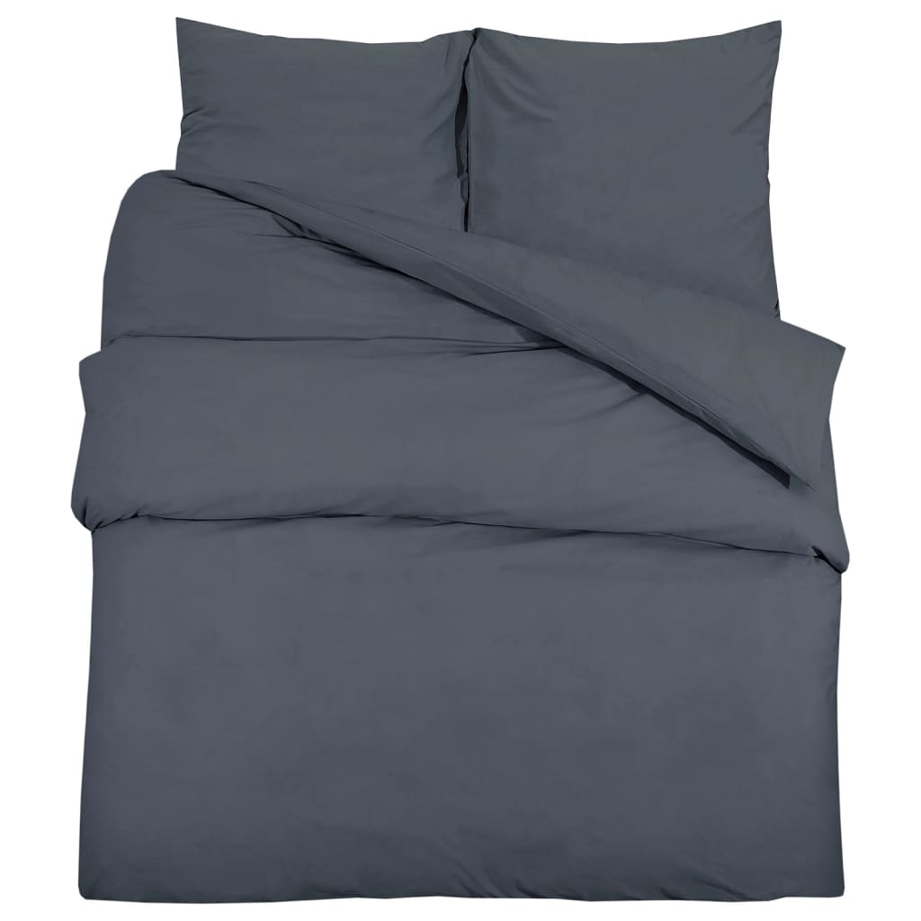 Duvet Cover Set Anthracite 225x220 cm Light-weight Microfiber