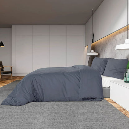 Duvet Cover Set Anthracite 225x220 cm Light-weight Microfiber