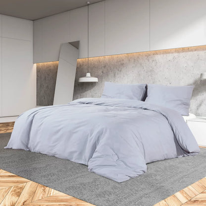 Duvet Cover Set Grey 220x240 cm Light-weight Microfiber