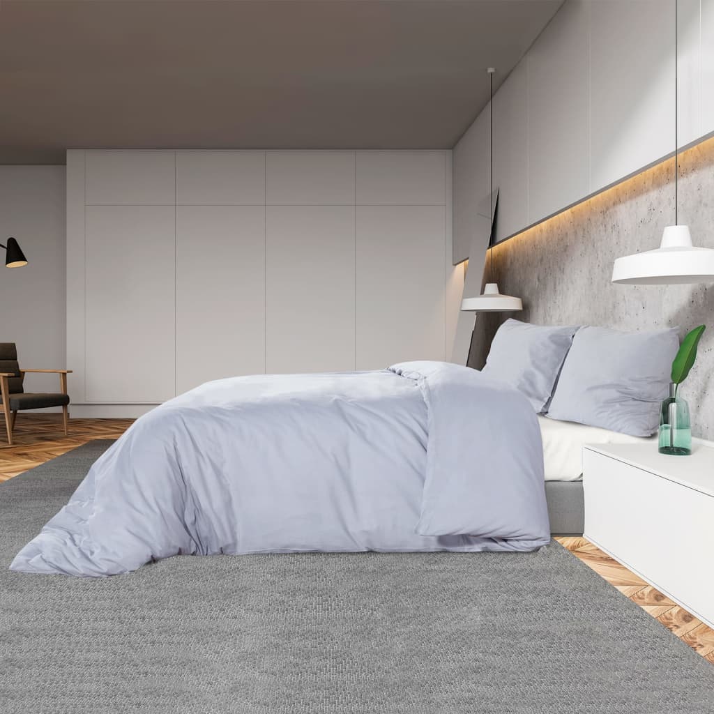 Duvet Cover Set Grey 260x240 cm Light-weight Microfiber