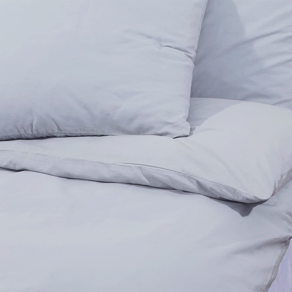 Duvet Cover Set Grey 200x200 cm Light-weight Microfiber