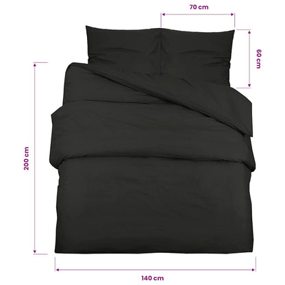 Duvet Cover Set Black 140x200 cm Light-weight Microfiber