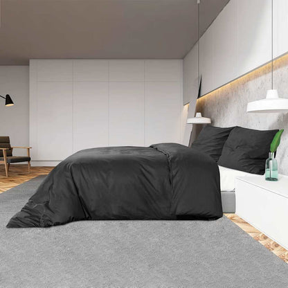 Duvet Cover Set Black 240x220 cm Light-weight Microfiber
