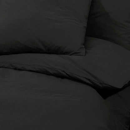 Duvet Cover Set Black 240x220 cm Light-weight Microfiber