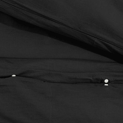 Duvet Cover Set Black 240x220 cm Light-weight Microfiber