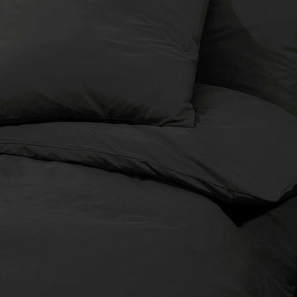 Duvet Cover Set Black 200x220 cm Light-weight Microfiber