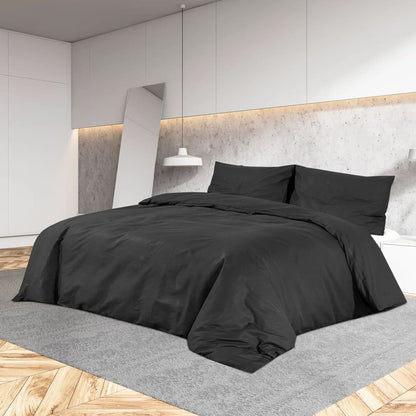 Duvet Cover Set Black 200x220 cm Light-weight Microfiber