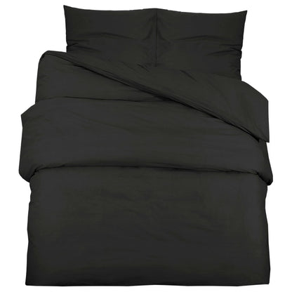 Duvet Cover Set Black 225x220 cm Light-weight Microfiber