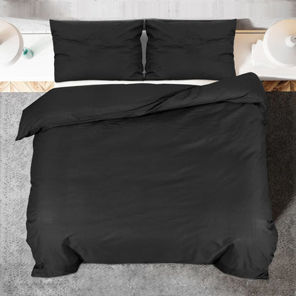 Duvet Cover Set Black 225x220 cm Light-weight Microfiber