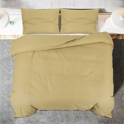 Duvet Cover Set Taupe 140x200 cm Light-weight Microfiber