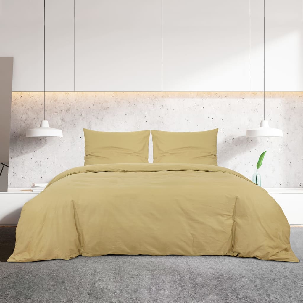 Duvet Cover Set Taupe 240x220 cm Light-weight Microfiber