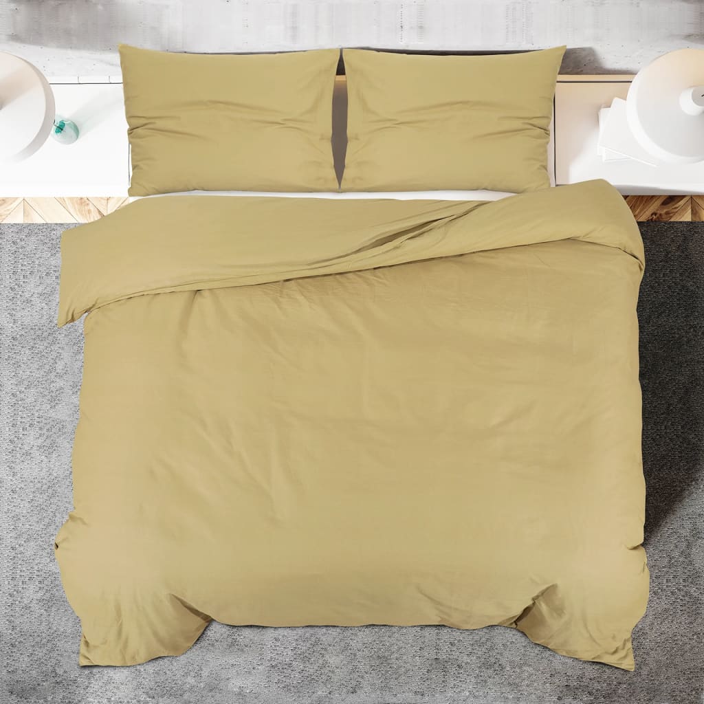 Duvet Cover Set Taupe 240x220 cm Light-weight Microfiber