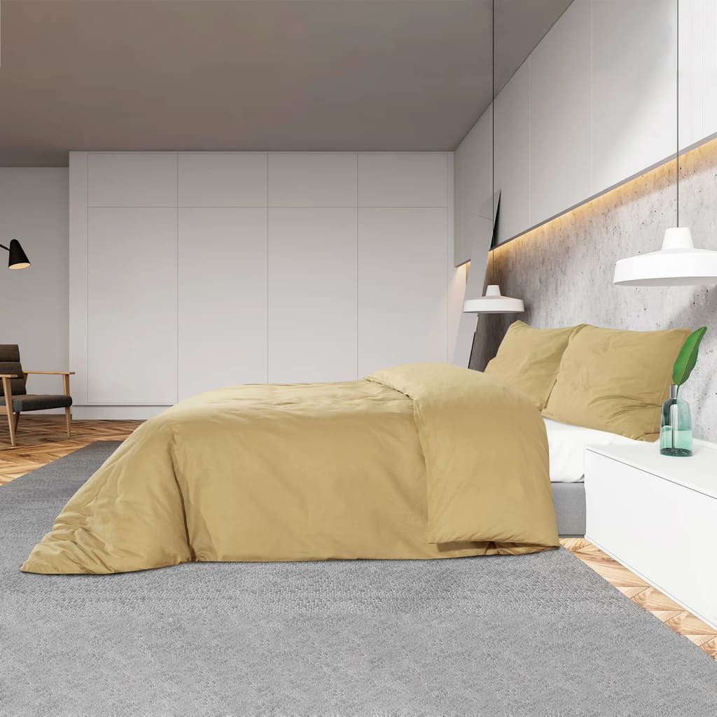 Duvet Cover Set Taupe 220x240 cm Light-weight Microfiber