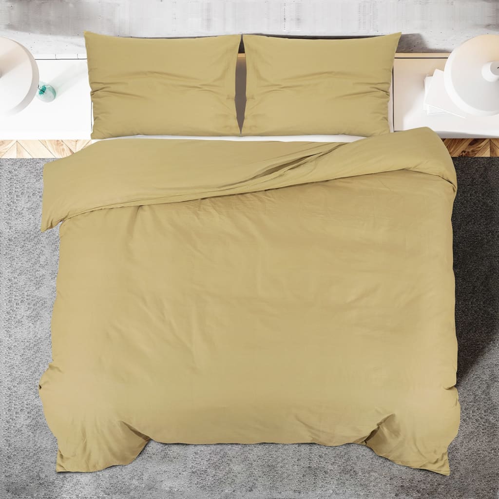 Duvet Cover Set Taupe 135x200 cm Light-weight Microfiber