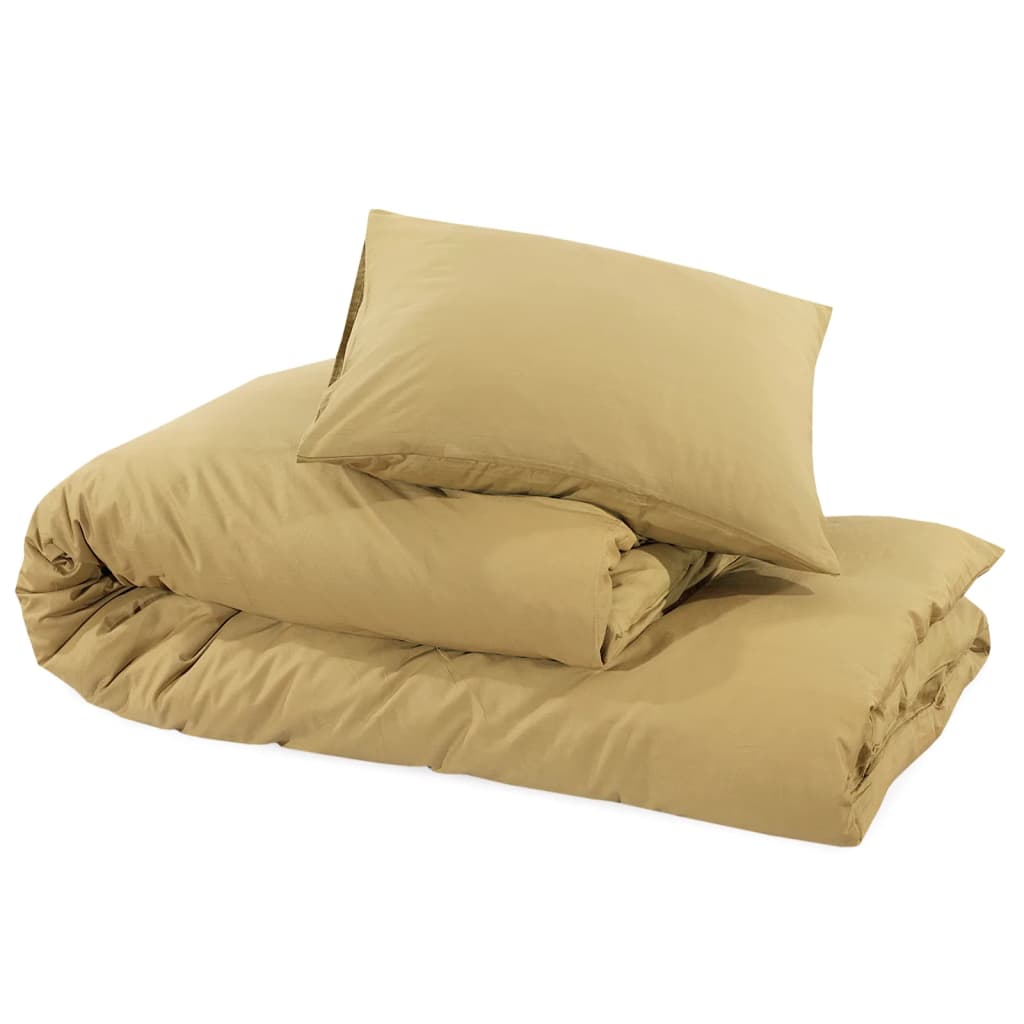 Duvet Cover Set Taupe 135x200 cm Light-weight Microfiber