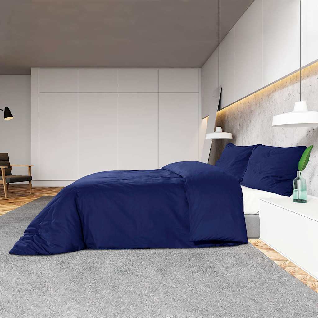 Duvet Cover Set Navy Blue 155x220 cm Light-weight Microfiber