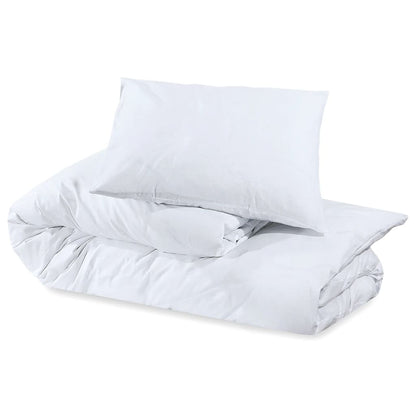 Duvet Cover Set White 140x200 cm Light-weight Microfiber