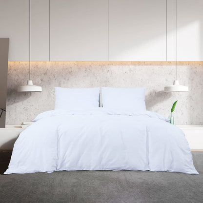 Duvet Cover Set White 155x220 cm Light-weight Microfiber