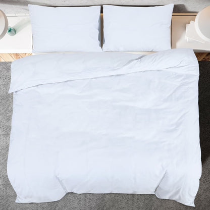 Duvet Cover Set White 155x220 cm Light-weight Microfiber