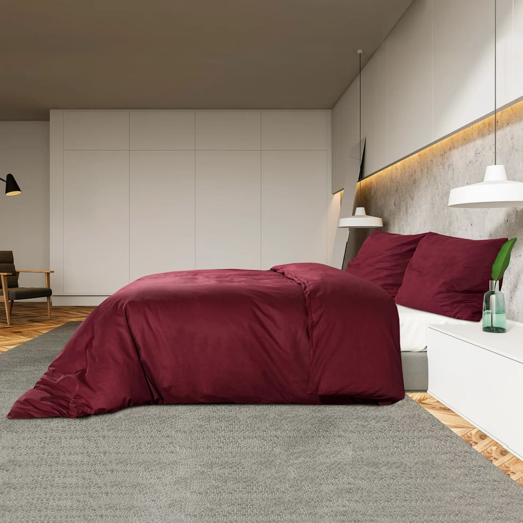 Duvet Cover Set Bordeaux 260x240 cm Light-weight Microfiber