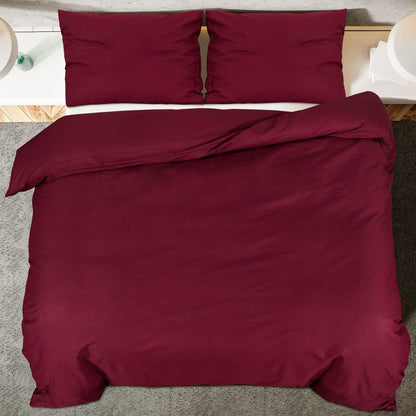 Duvet Cover Set Bordeaux 135x200 cm Light-weight Microfiber