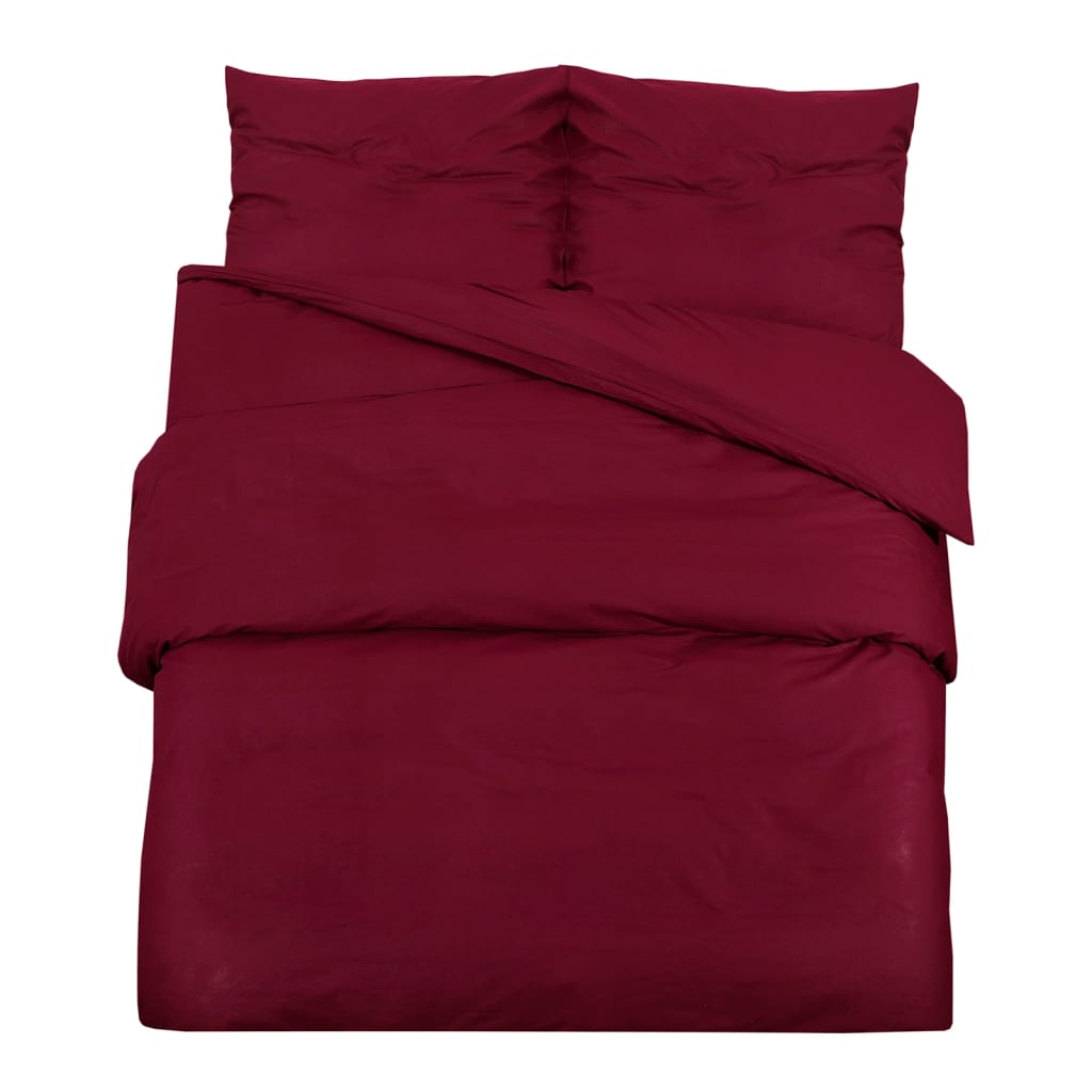 Duvet Cover Set Bordeaux 155x220 cm Light-weight Microfiber
