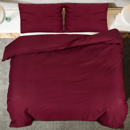 Duvet Cover Set Bordeaux 155x220 cm Light-weight Microfiber