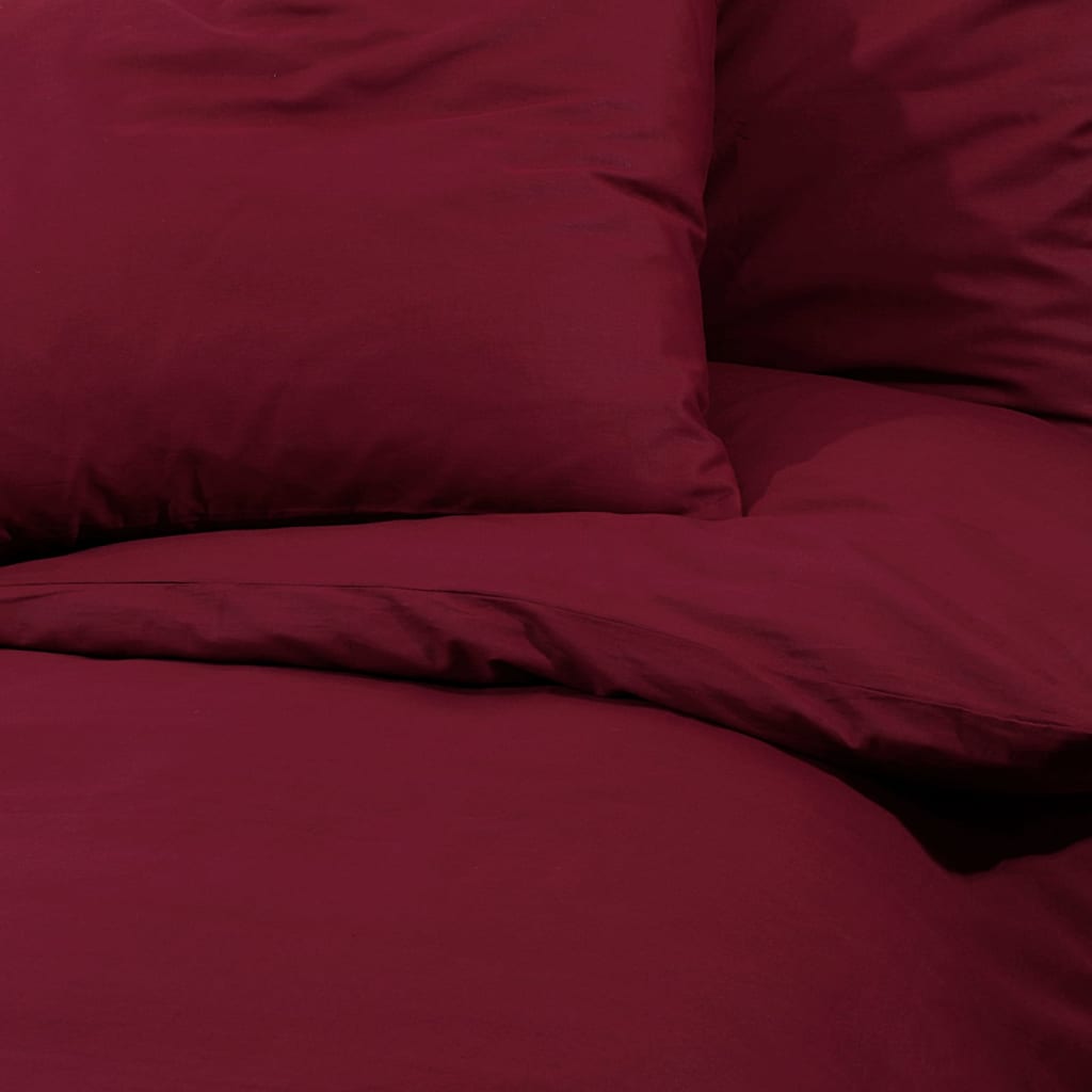 Duvet Cover Set Bordeaux 155x220 cm Light-weight Microfiber