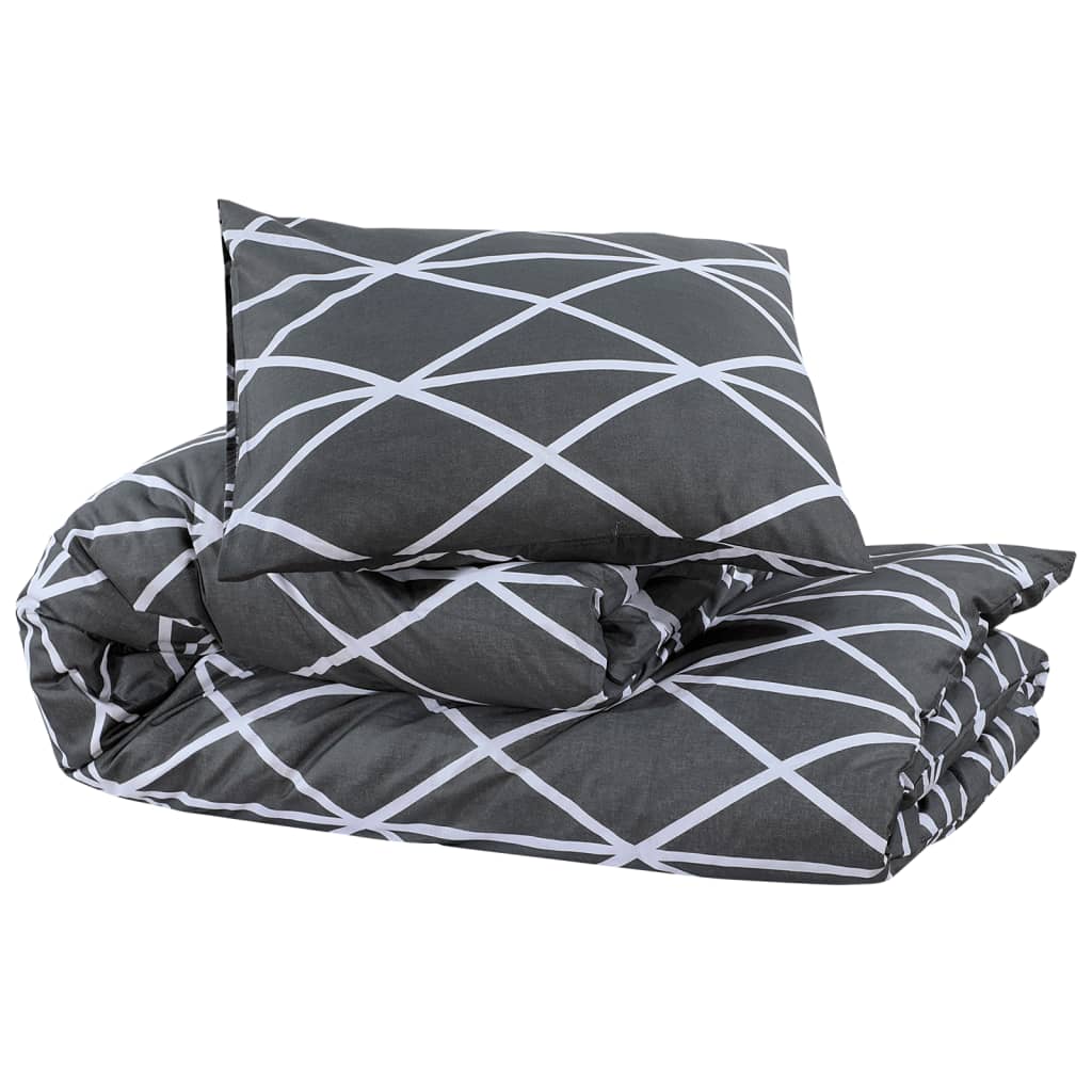 Duvet Cover Set Grey 260x240 cm Cotton