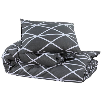 Duvet Cover Set Grey 225x220 cm Cotton
